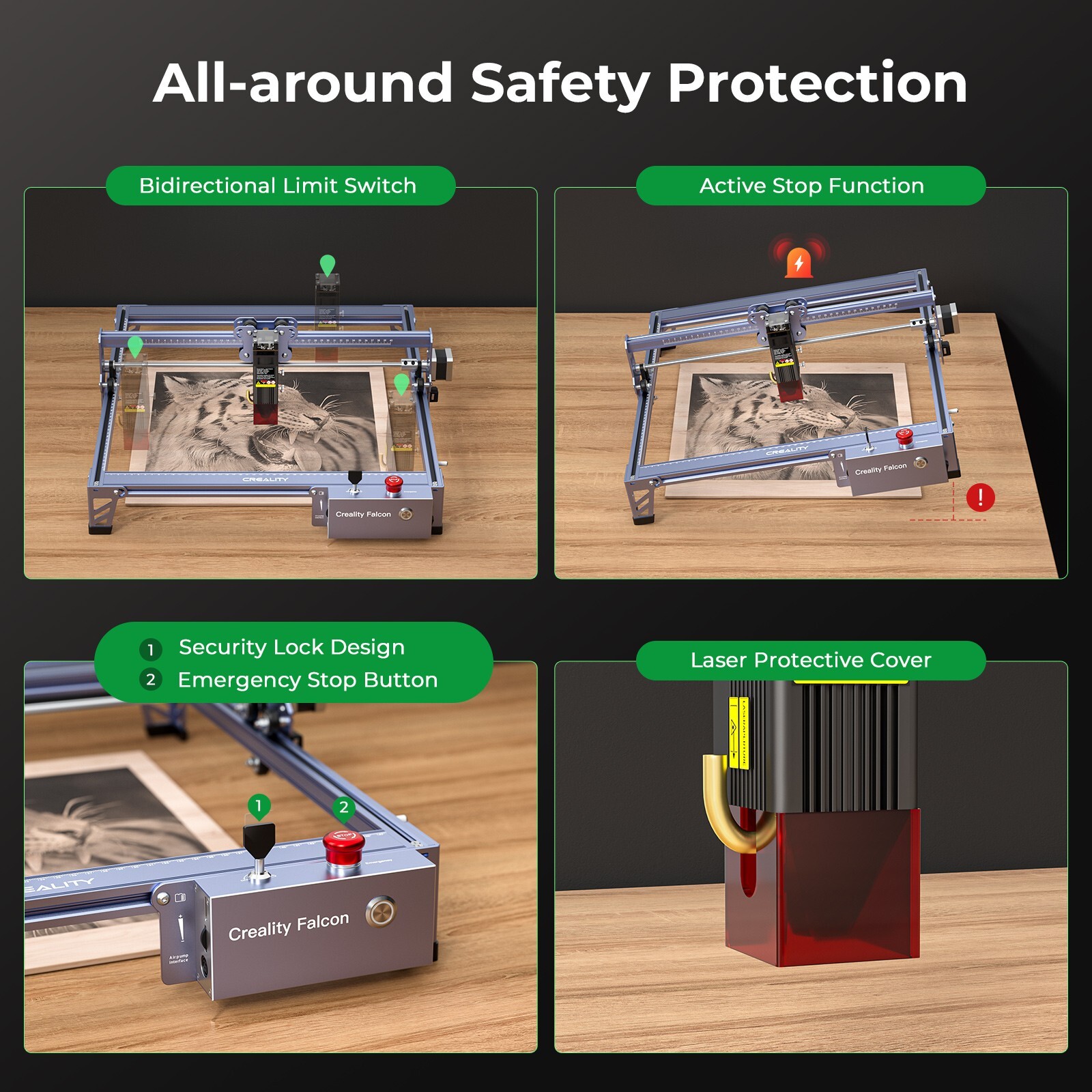 Creality Falcon Pro 10W Laser Engraver with Air Assist, Laser Cutter Machine