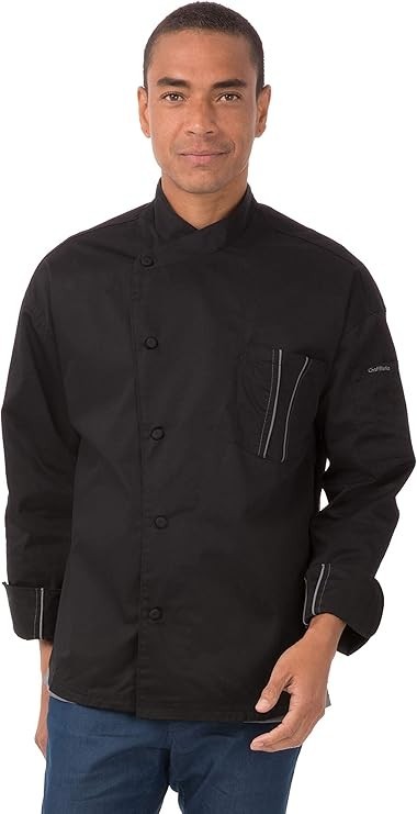 NEW! Genuine! Chef Works Men's Professional Chef Coat SILS-BTG-S