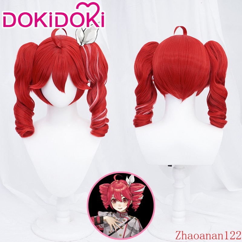 New Virtual Singer Kasane Teto Cosplay Wigs Red Two Ponytails Anime Costume Prop