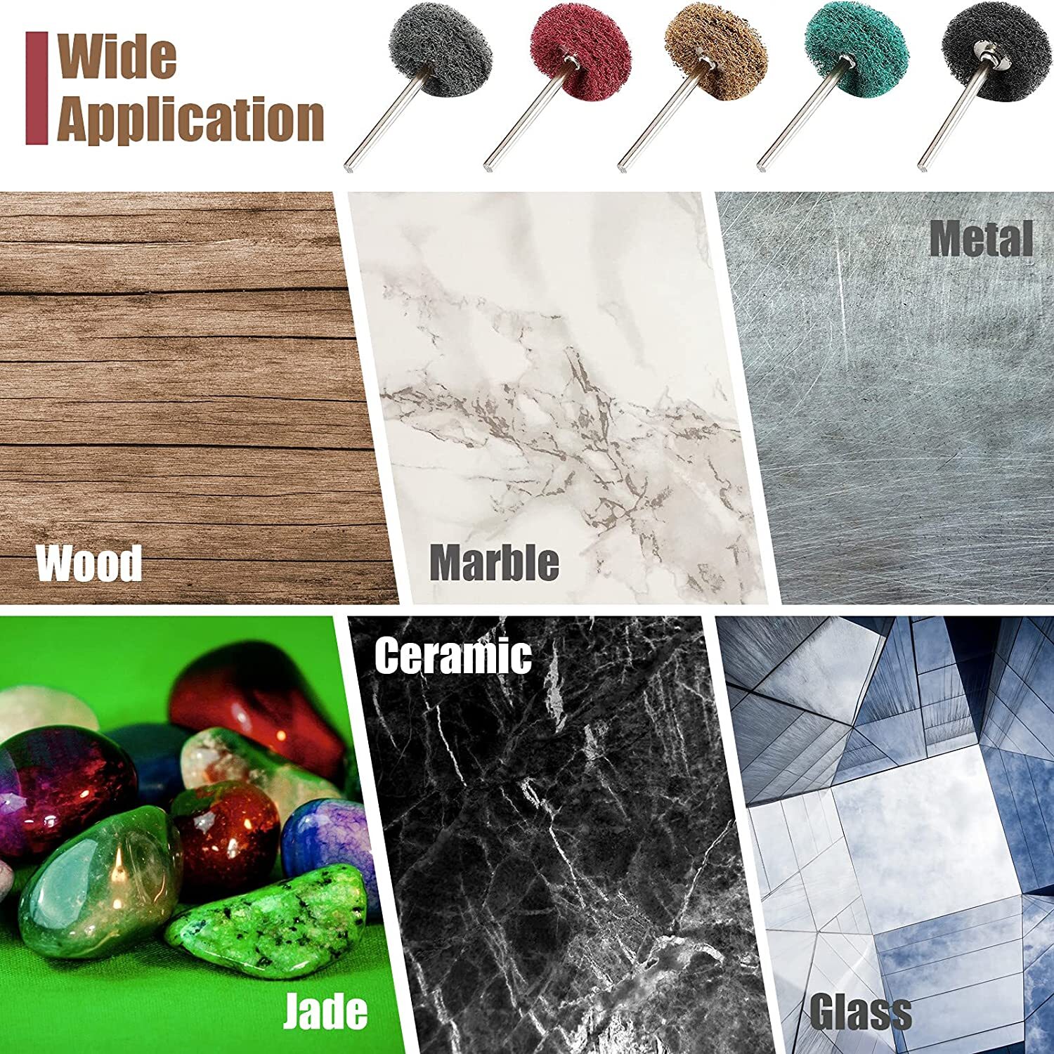 80x Abrasive Metal Polishing Buffing Wheel Burr Kit Set for Dremel Rotary Tool