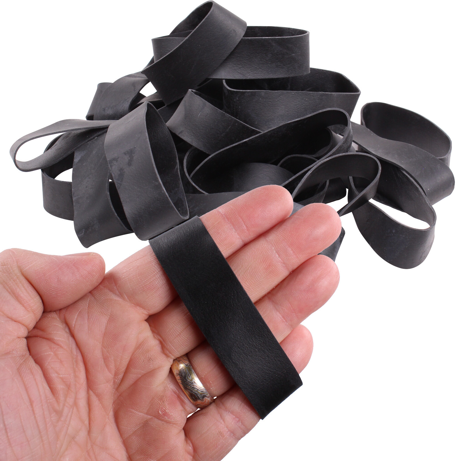 Black Extra Wide 3/4" Fat Rubber Bands #94  .75 inch Large Made In USA Thick
