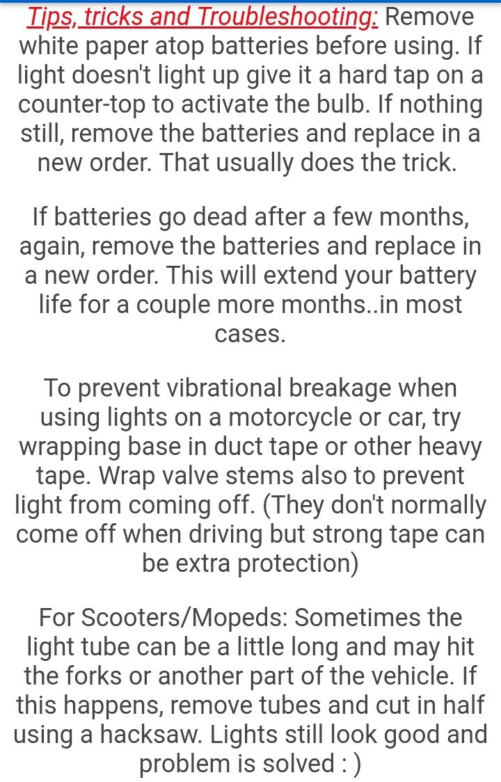 2 X NEON LED VALVE STEM BIKE/CAR RIMS WHEEL LIGHTS ATV SCOOTER MOTORCYCLE ETC...