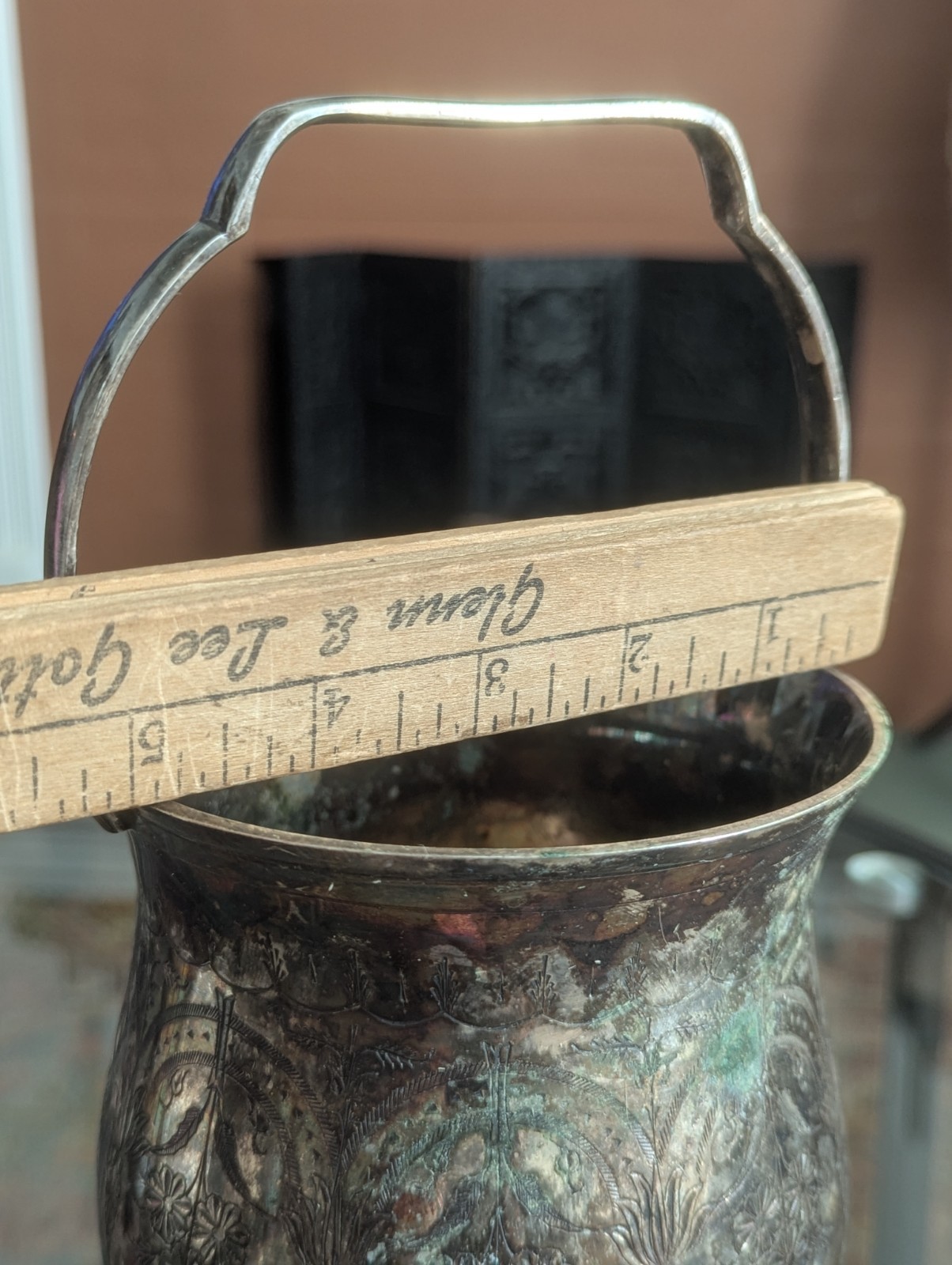 Antique Meriden Britannia Silverplate Buscuit Bucket India Pattern Victorian EPN