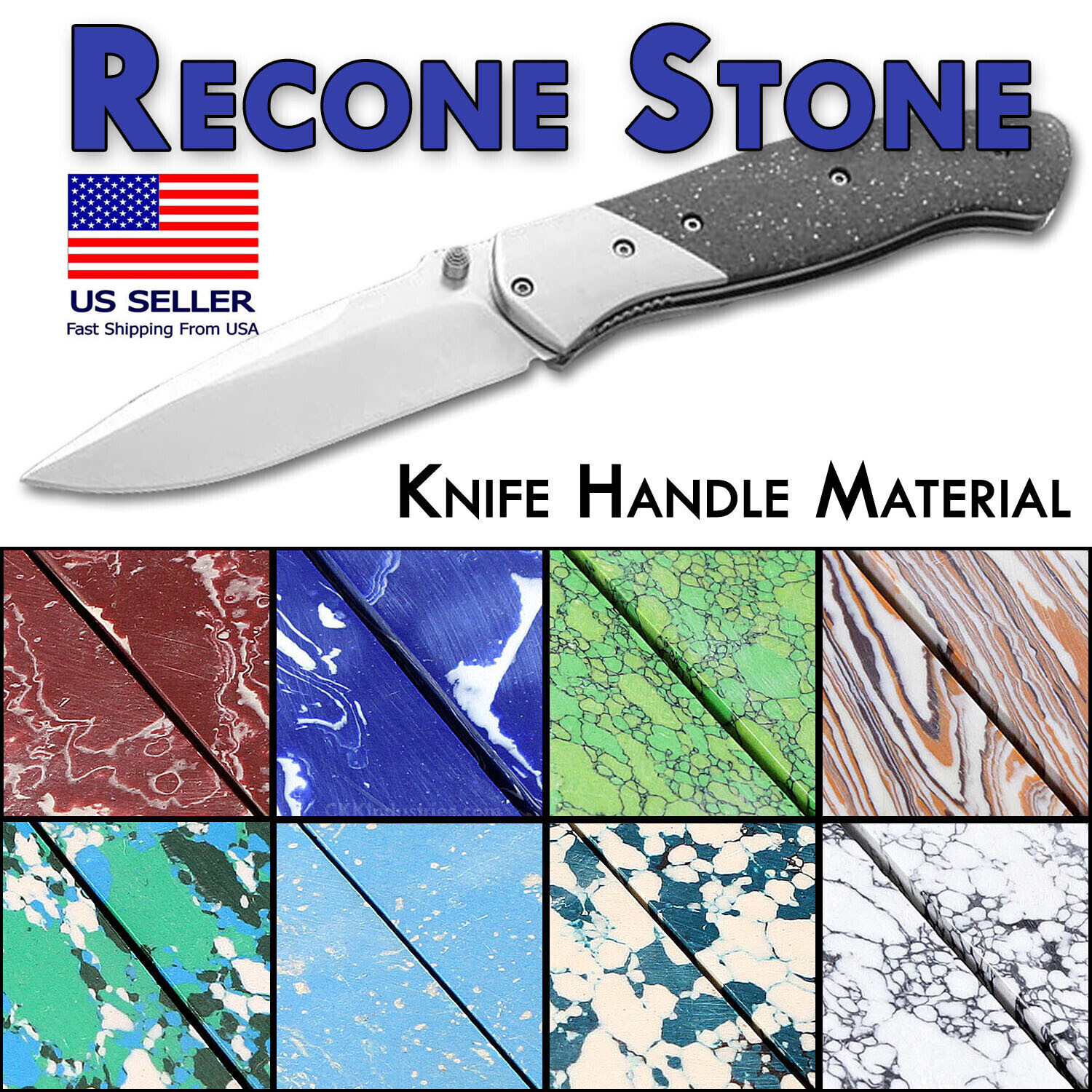 Knife Handle Material - Recone Stone Handle Scales - Reconstituted Stone Handles