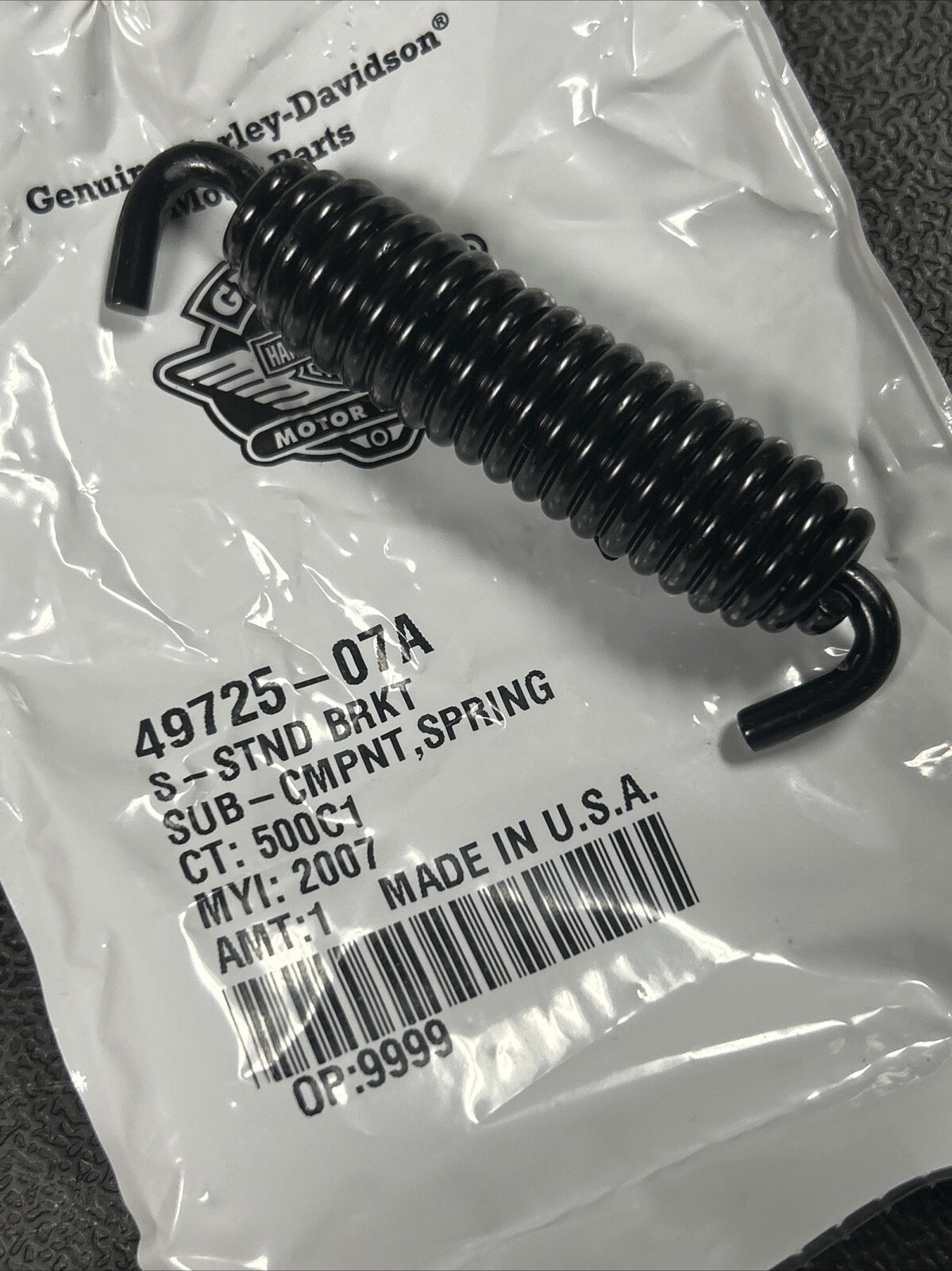 HARLEY-DAVIDSON OEM Side Jiffy Kick Stand Spring For 07+ Softail Touring