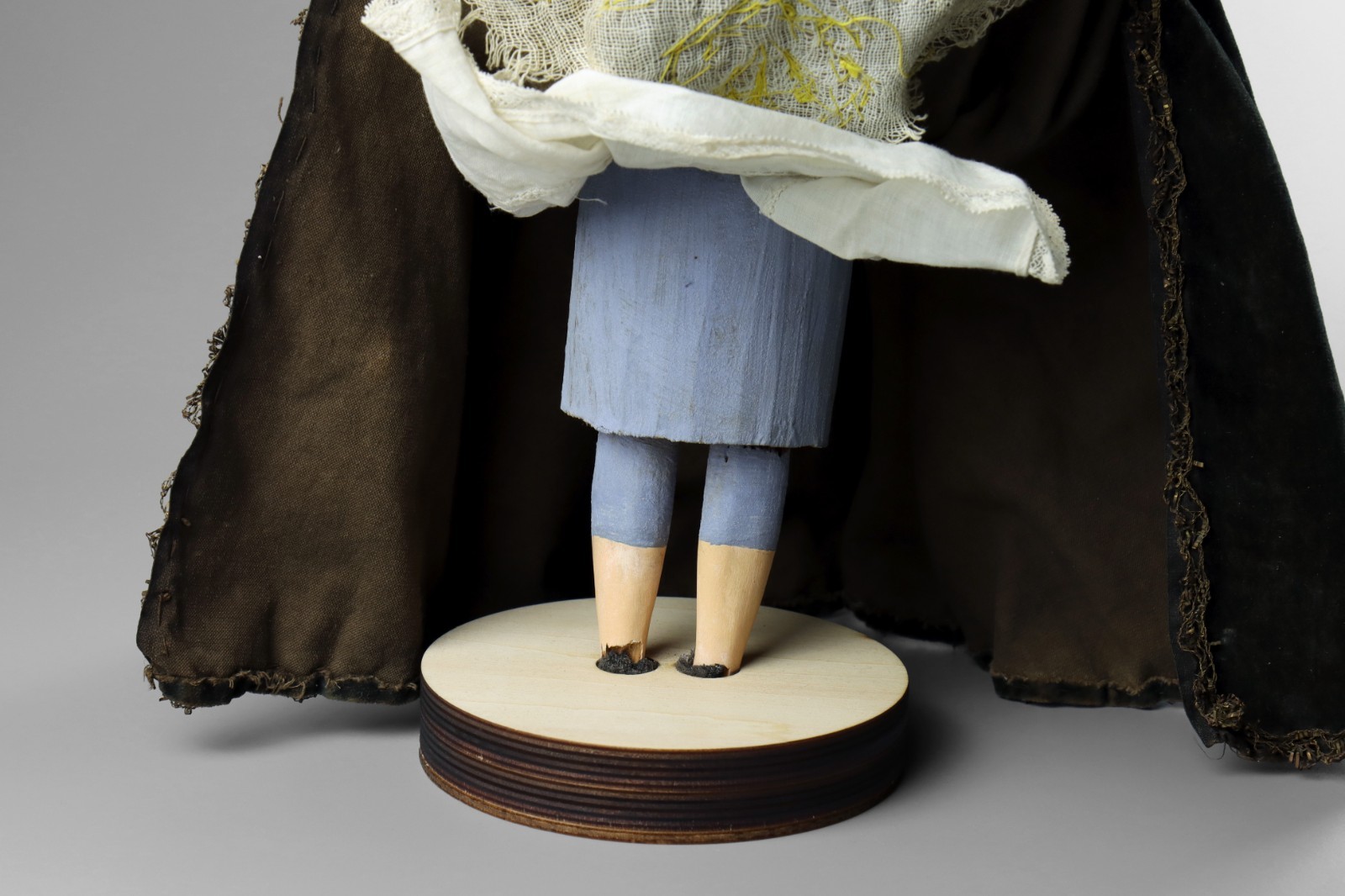 Antique 19th C Carved Wood Polychrome Santos Virgin Mary Madonna Lady of Sorrows