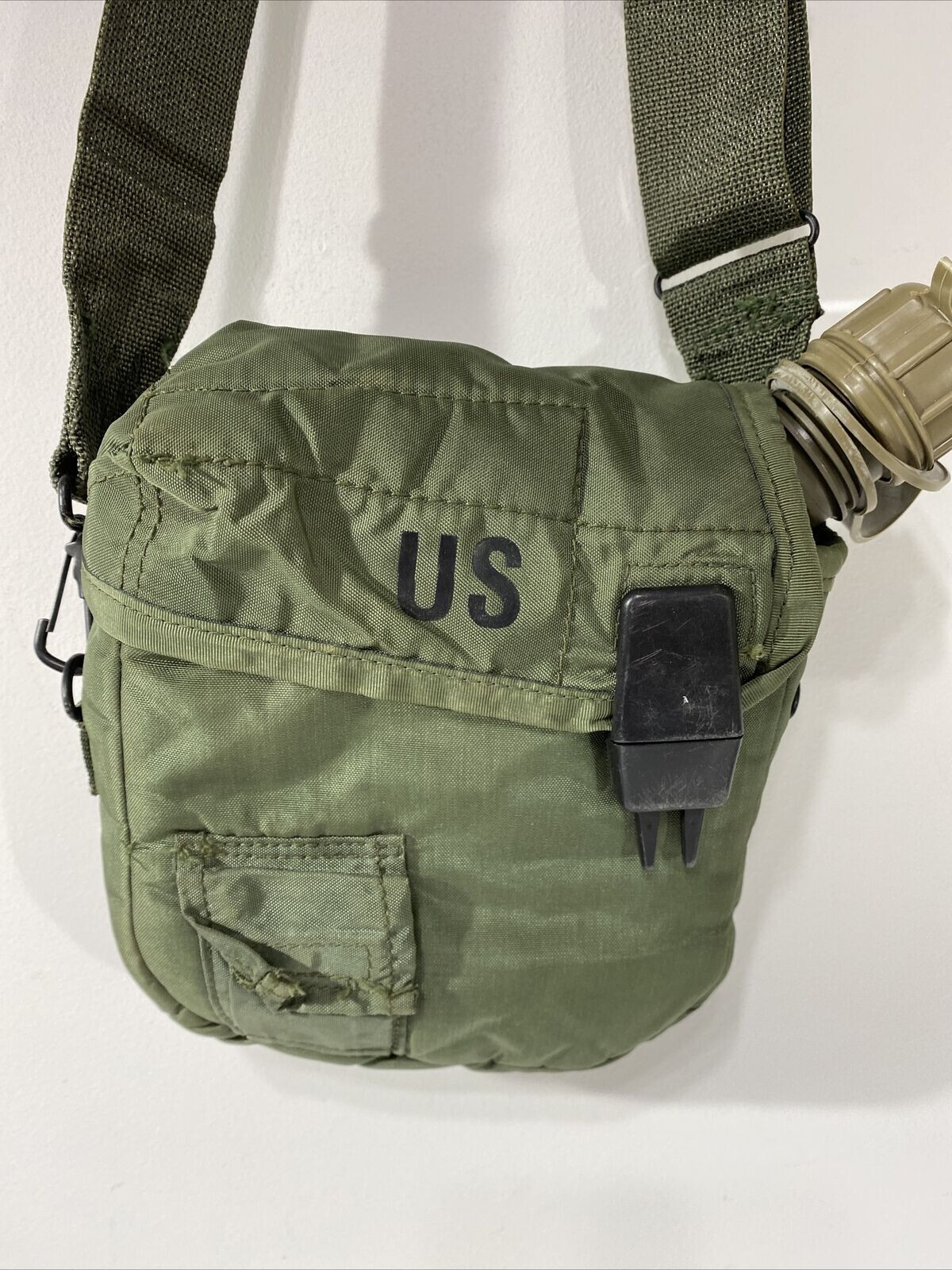 US Military 2 QT Collapsible Water Canteen with 2 Quart Pouch Cover & Sling EXC