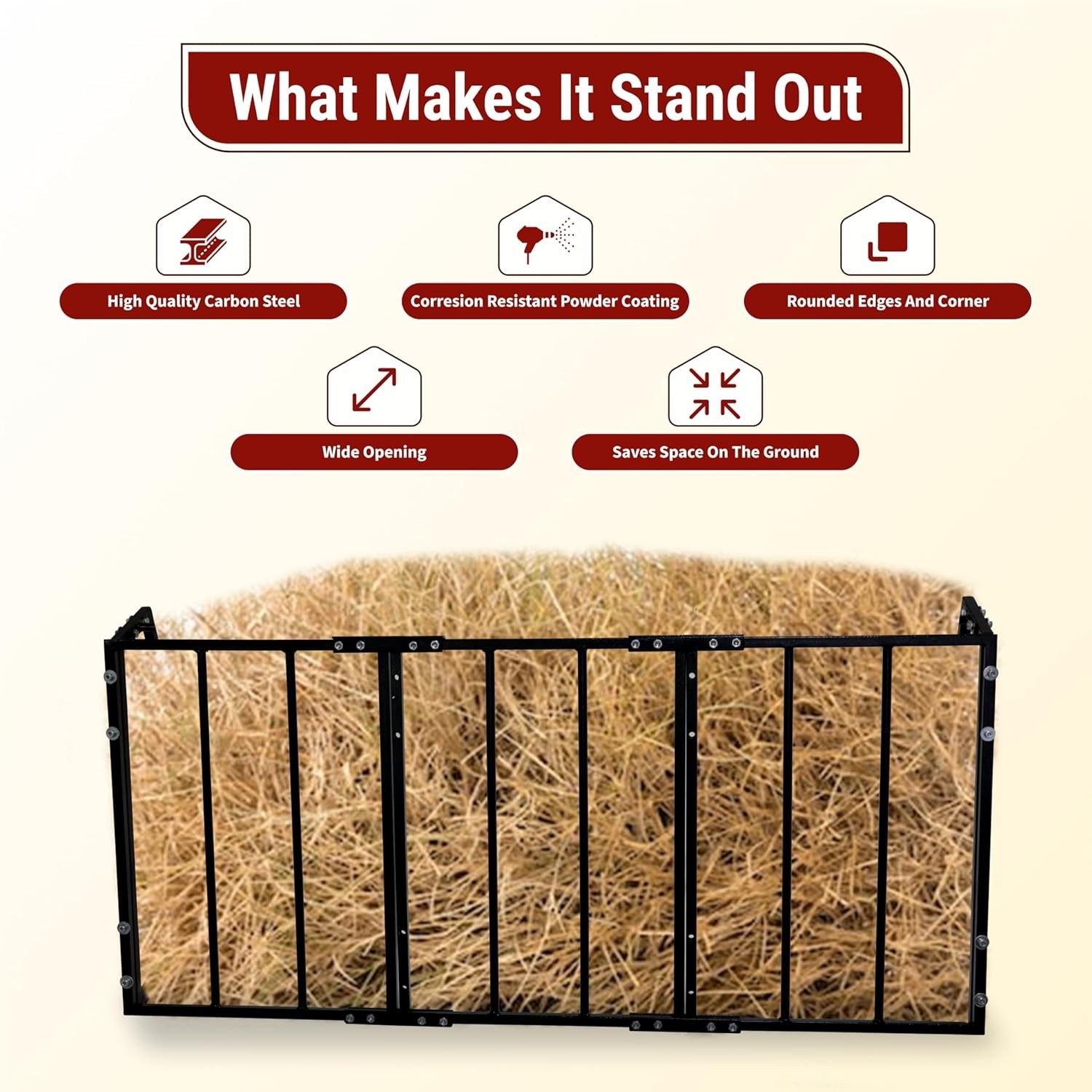 Hay Feeder Wall Mount – 36 Gallon – Heavy-Duty Steel Horse Hay Feeders