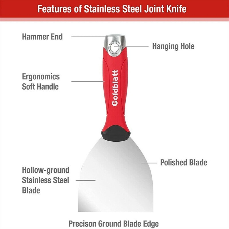 Goldblatt 4PC Joint Knife Set 9-in-1 Painter Scraper 4'' 5'' 6'' Putty Knife Set