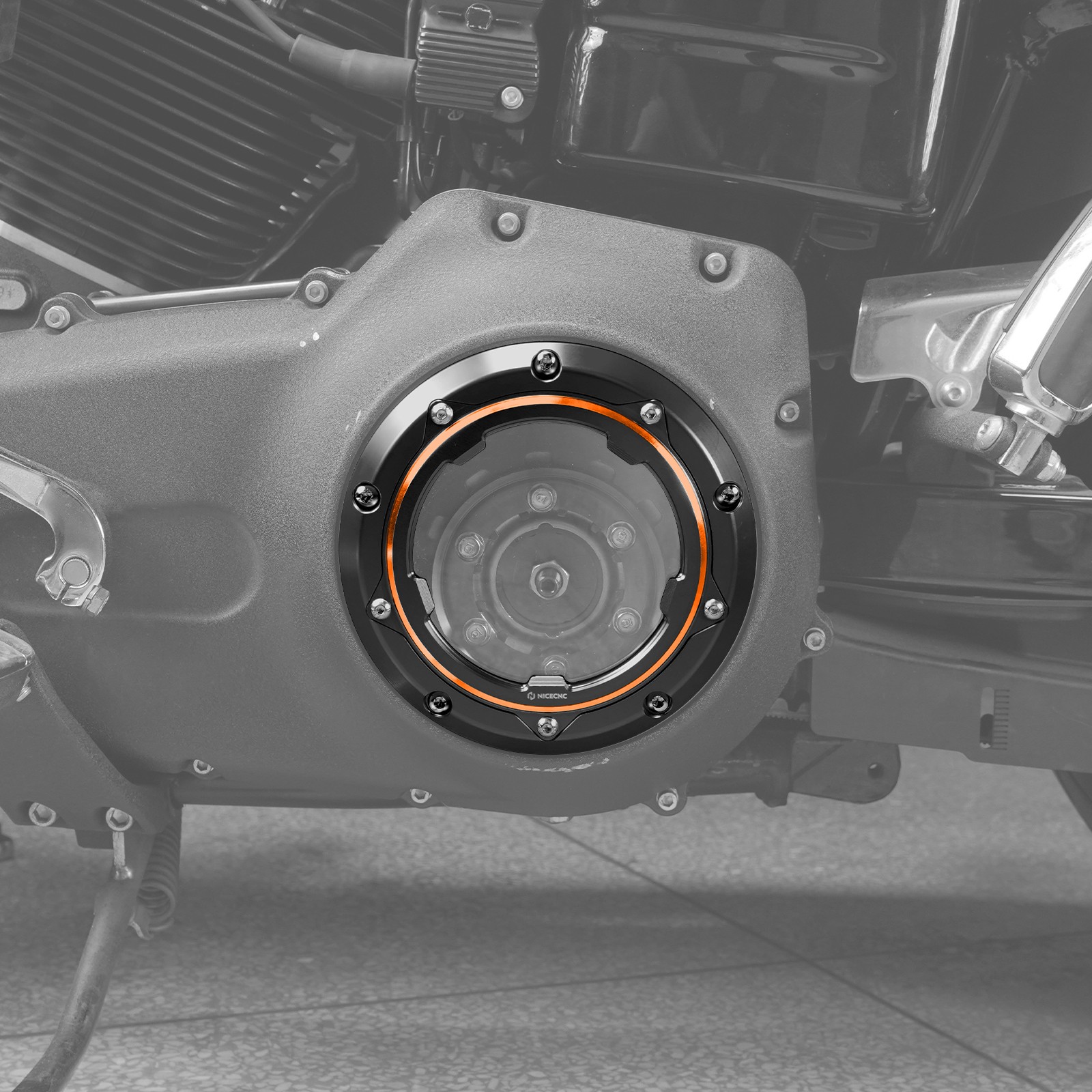 1x Clear Clutch Cover Derby Pretector For Harley Dyna Switchback FLD 2012-2013