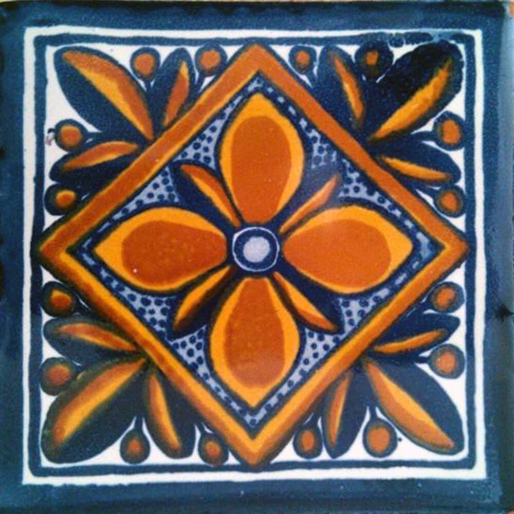 #C001) Mexican Tile sample Ceramic Handmade 4x4 inch, GET MANY AS YOU NEED !!