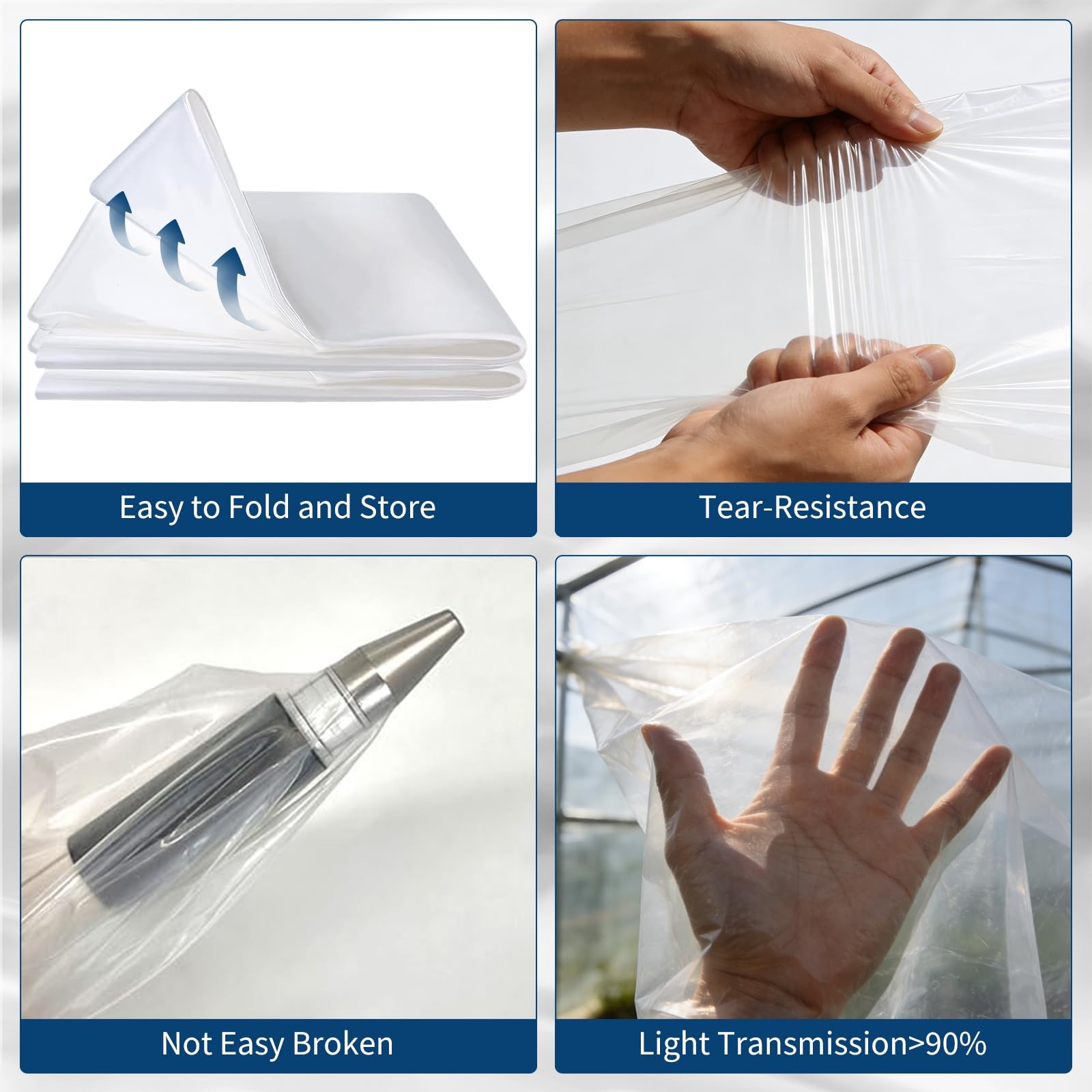 Clear Plastic Sheeting 6 Mil 26x40 ft for Farm Garden Greenhouse