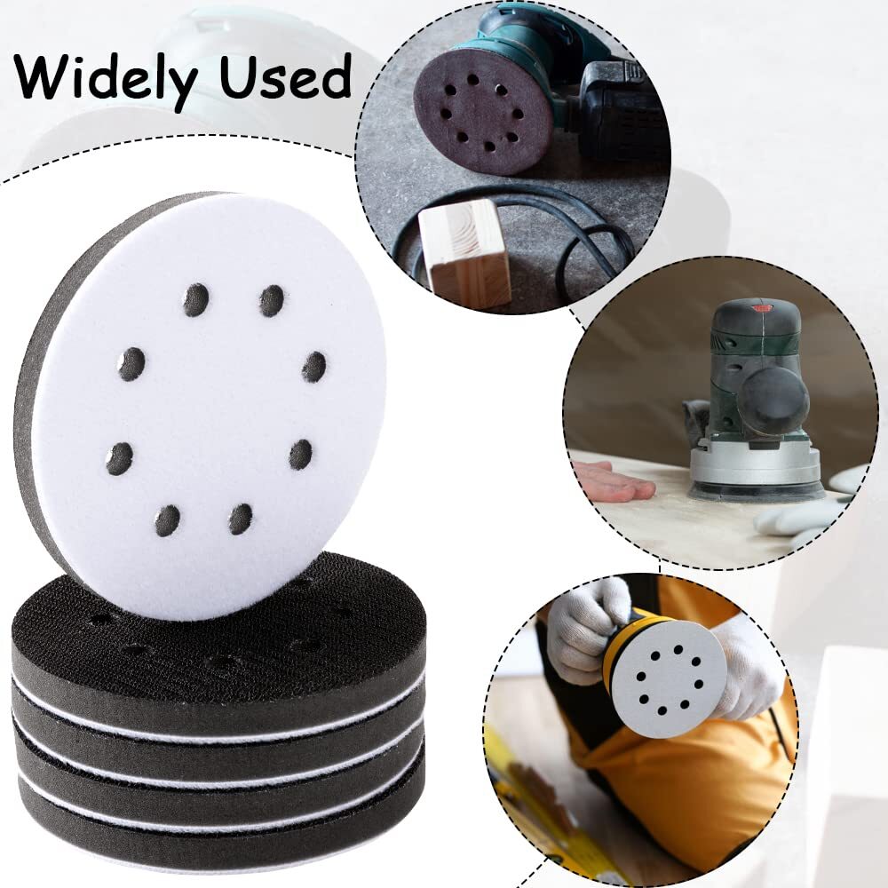 Soft Interface Pads 6Inch 8 Holes Hook Loop Sponge Cushion Buffer Backing Pad