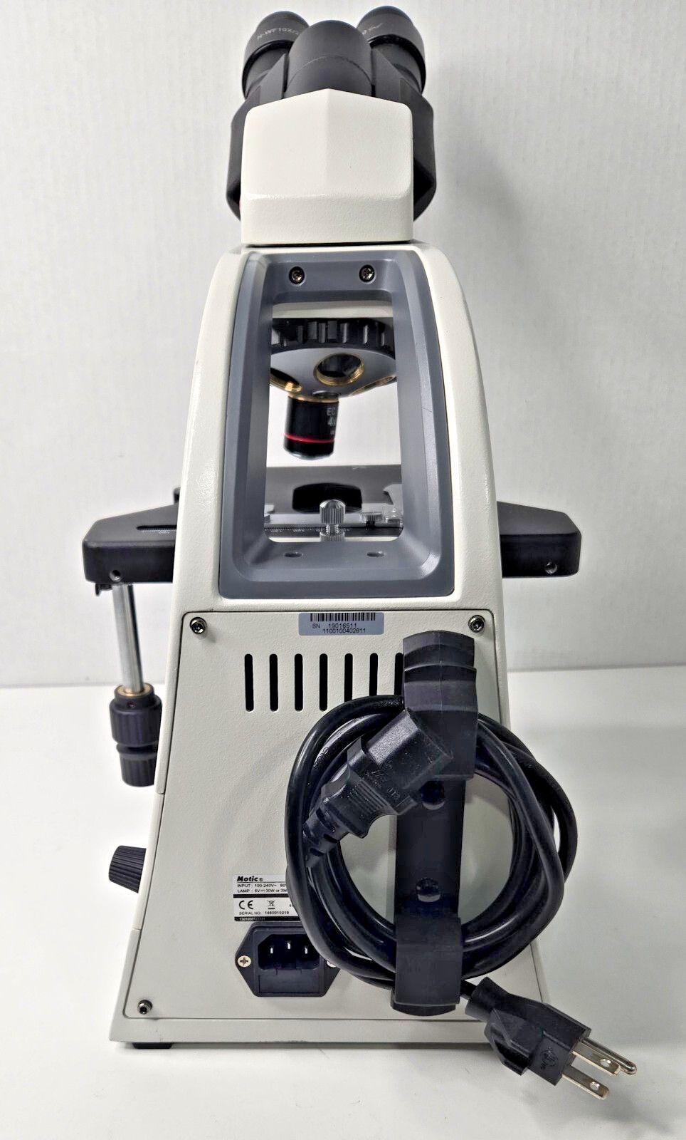 Motic BA210E LED Compound Binocular Microscope with 4X/0.10 Objective Tested