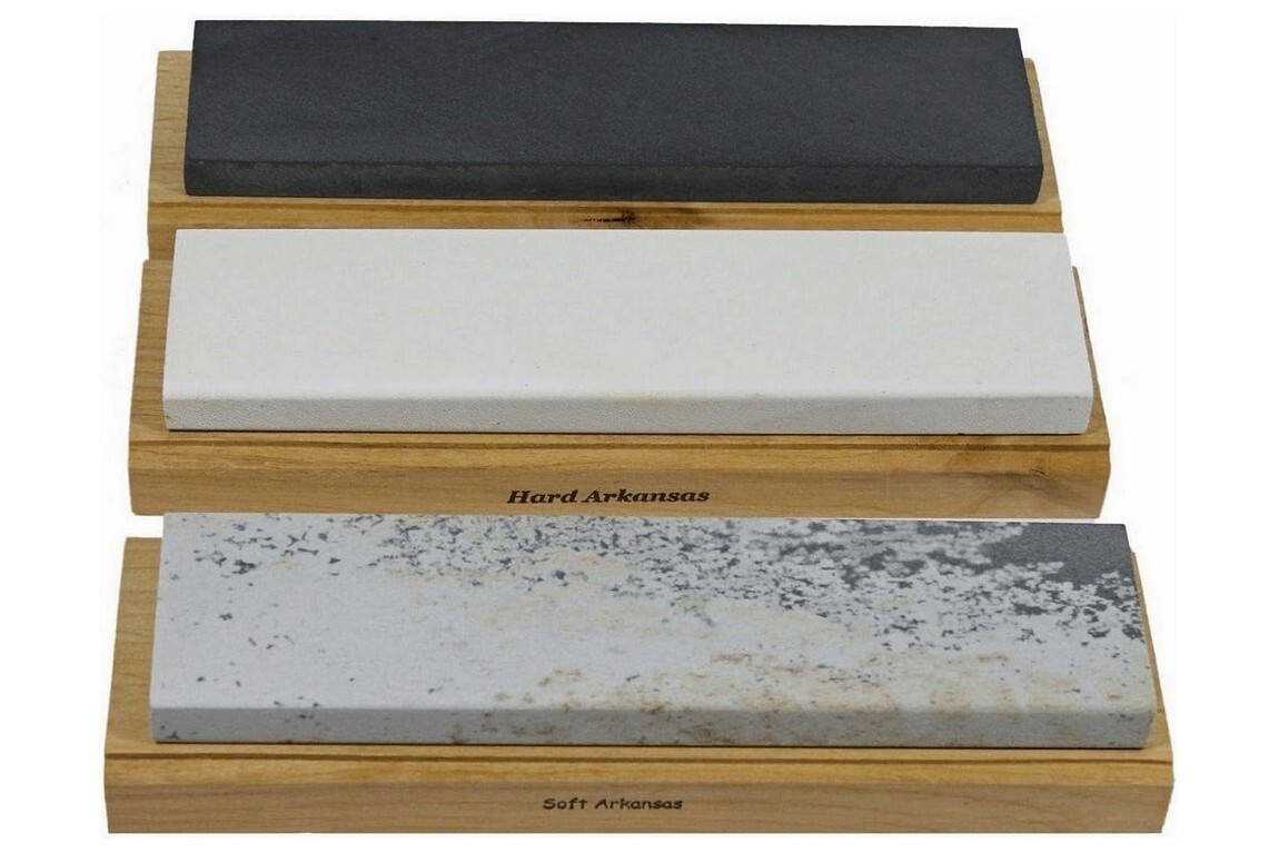 Arkansas Sharpening Stone Set - Wood Mounted