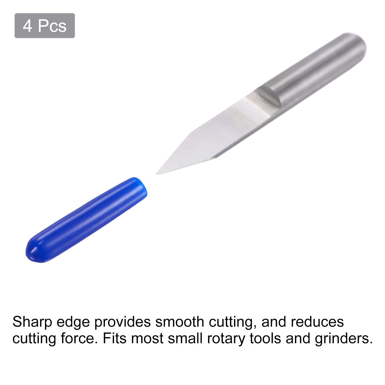 1/8" Shank 0.2mm Tip 30 Degree Solid Carbide Wood Engraving CNC Router Bit 4pcs