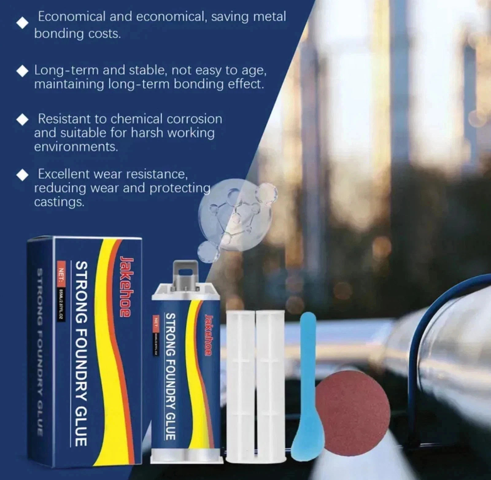 Strong Foundry Glue, High Temperature Resistant Casting Repair,Metal Repair Glue