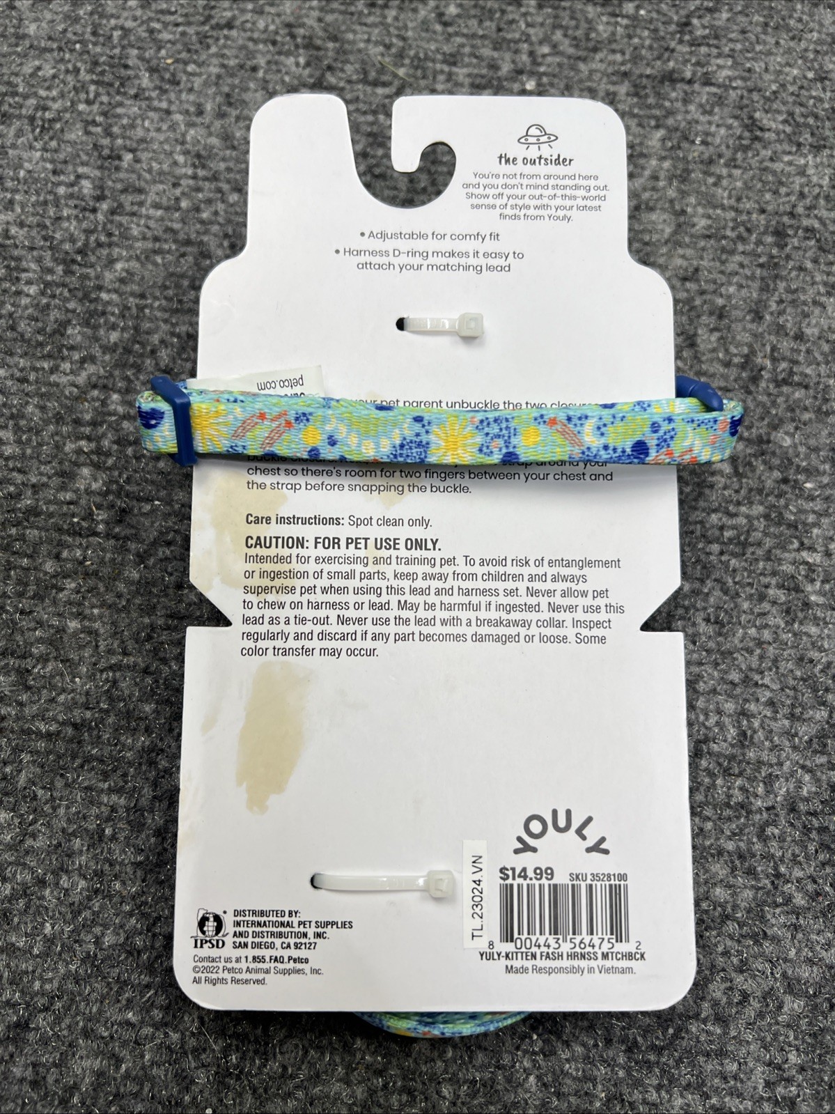 NEW Youly Kitten Leash Harness Set Blue XS Adjustable D-Ring