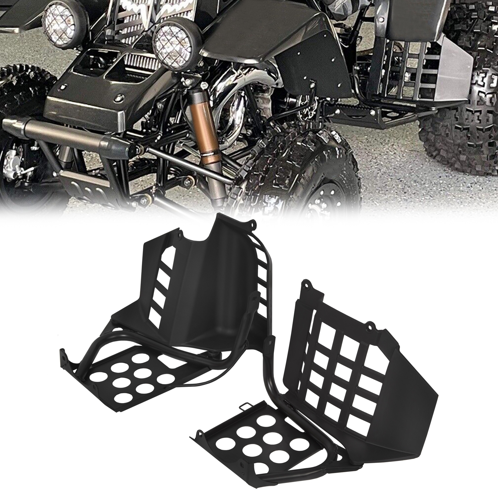 Heel Guards Footrest For Yamaha Banshee YFZ350 Left + Right Nerf Bars 1987-2006