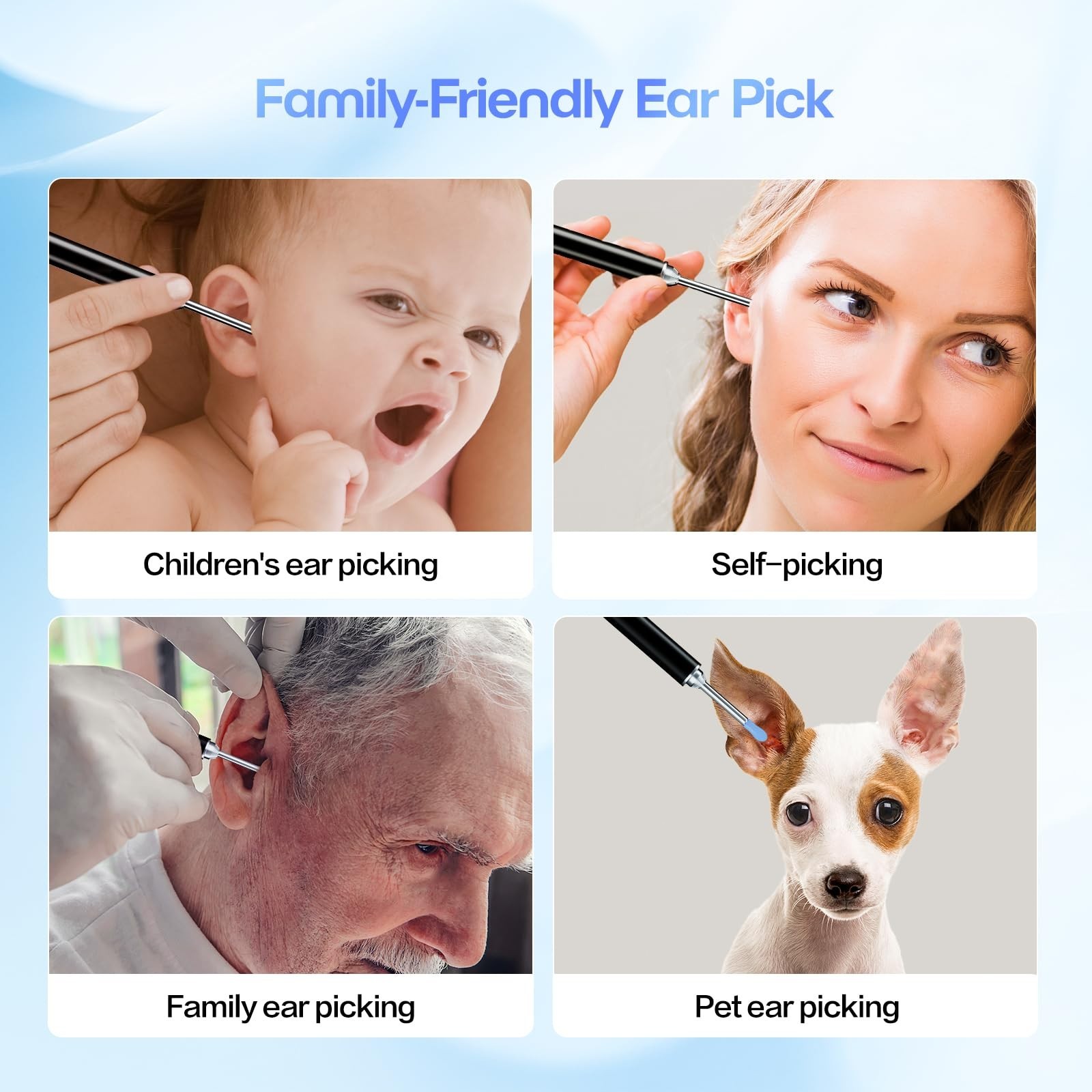 Wireless Ear Wax Remover Set, 1296P Camera HD Ear Endoscope Spoon Pick Tools.