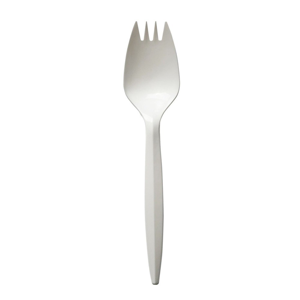 Boardwalk SPORKWHPPIW Polypropylene Plastic Spork Cutlery - White (1000/CT) New