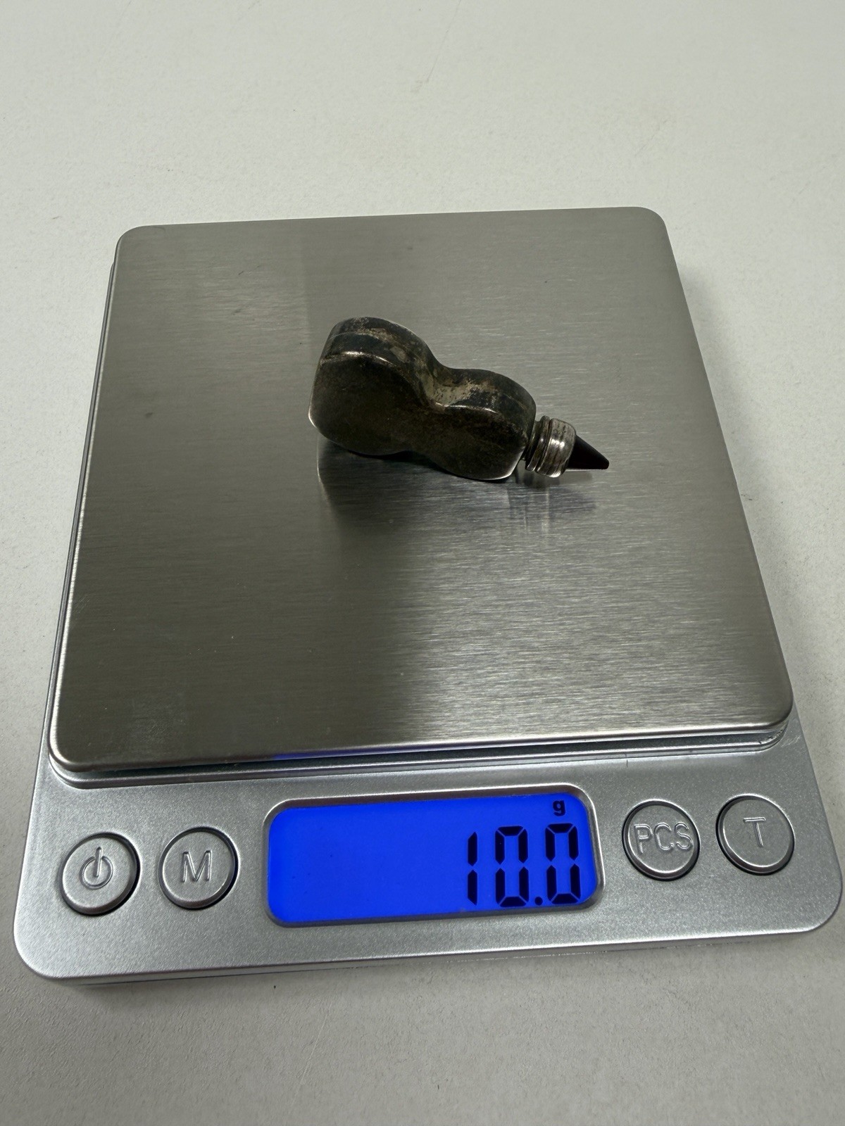 Vintage Sterling Silver 925 Mexican Snuff Perfume Bottle Amber Stone