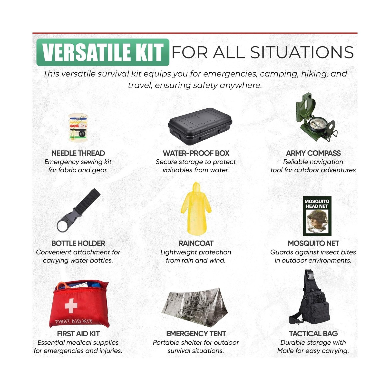 Survival Kit - All-in-One Survival Gear and Supplies for Camping, Hiking, Hun...