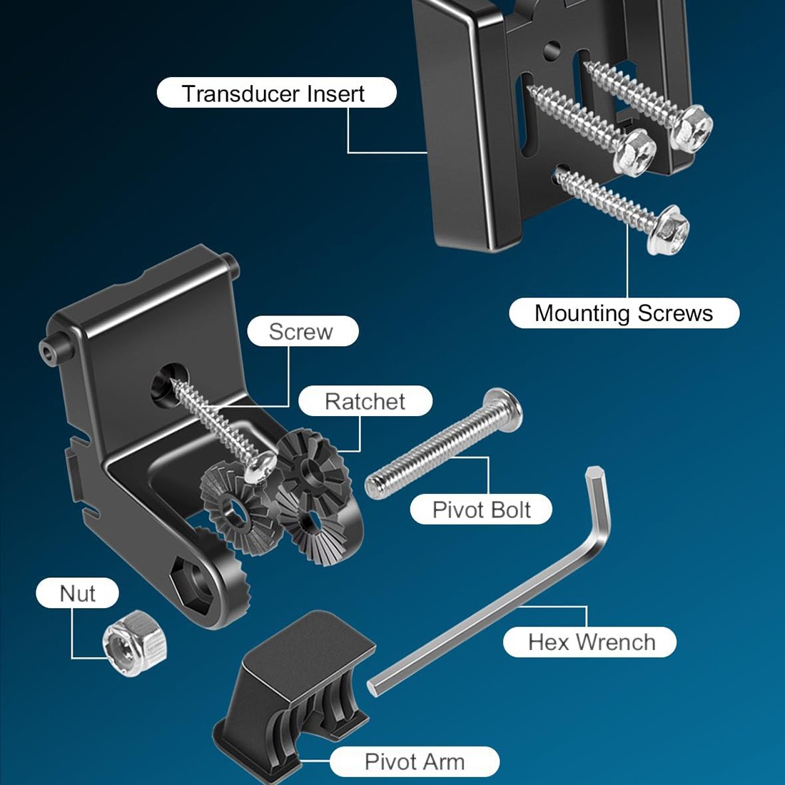 for Humminbird 740093-1 Transducer Mount MHX XNT Hardware Transom Mount Bracket