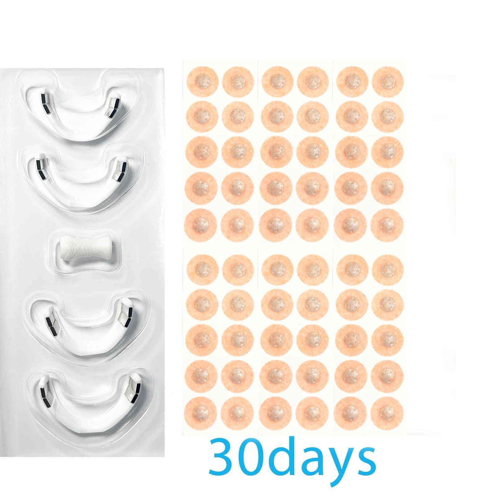 60 Pcs Round Magnetic Better Breath Nose Clip Anti Snoring Nasal Strip Set-Black