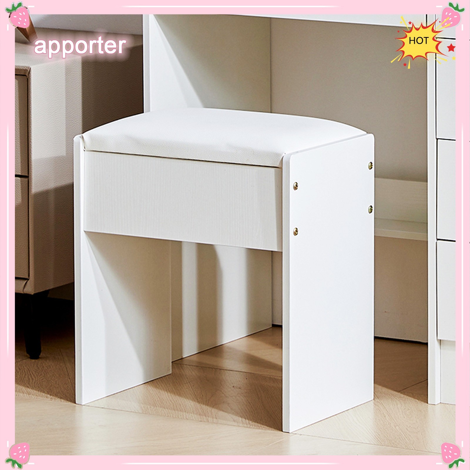 10 LED Bulbs Mirror Vanity Dressing Desk Makeup Dresser Table With USB Port