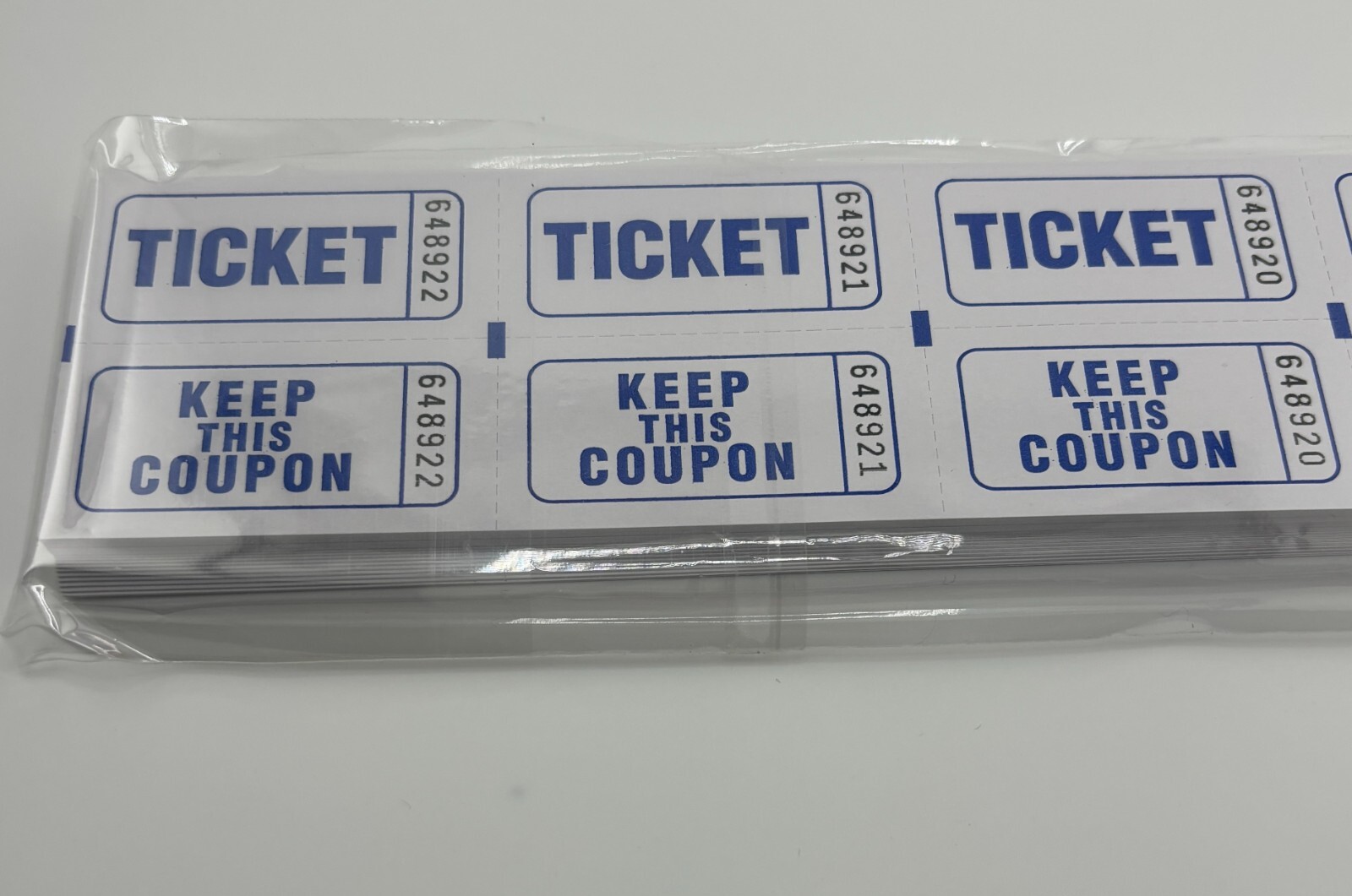 200 Raffle Tickets Flat 50 50 Double sided Split Carnival Festival Event SEALED