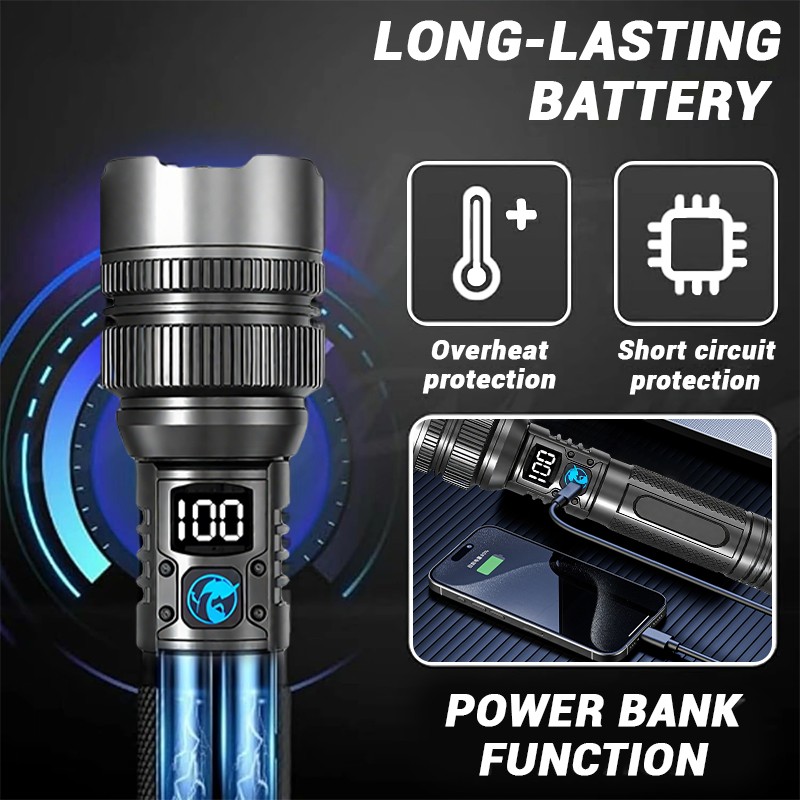 2Pack 99000000LM Super Bright LED Tactical Flashlight Rechargeable Flashlights