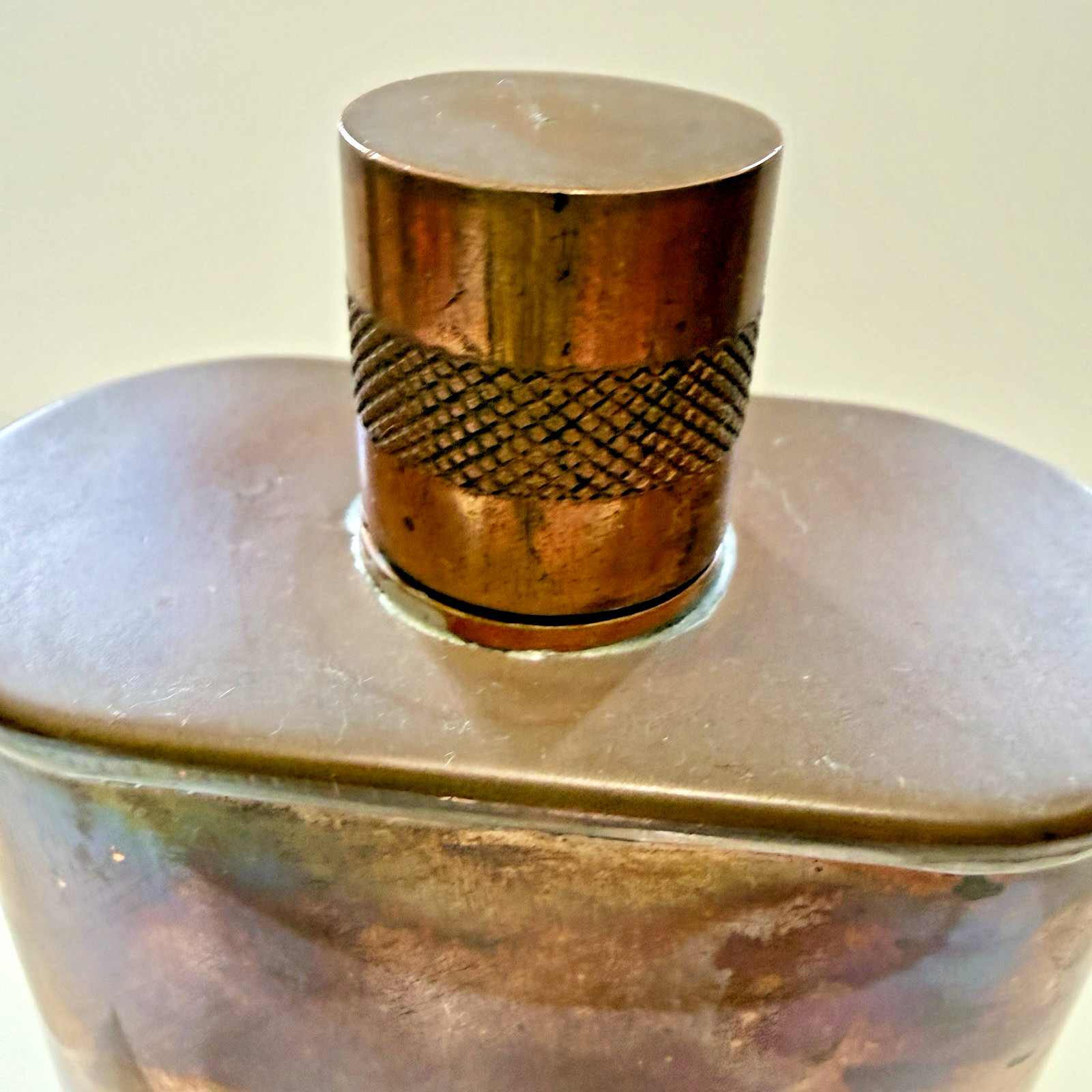 JACOB BROMWELL COPPER FLASK VERMONTER 9OZ 5" TIN-lined Natural Patina
