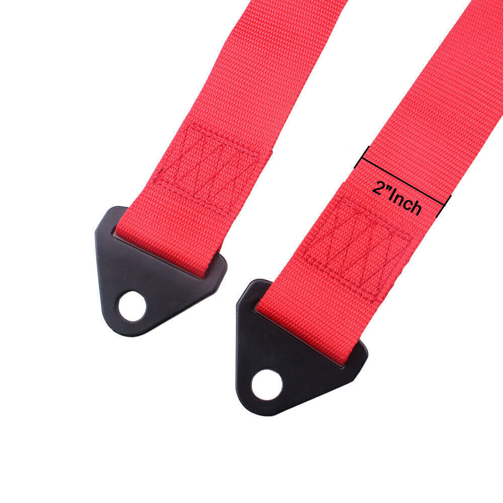 Pair of 2" 4 Point Racing Car Harness Sport Quick Release Safety Seat Belt Red