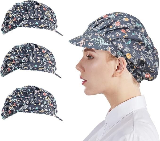3pcs Chef Hats for Women Men Chef Caps Work Hats Kitchen Cooking Bakers Hat f...