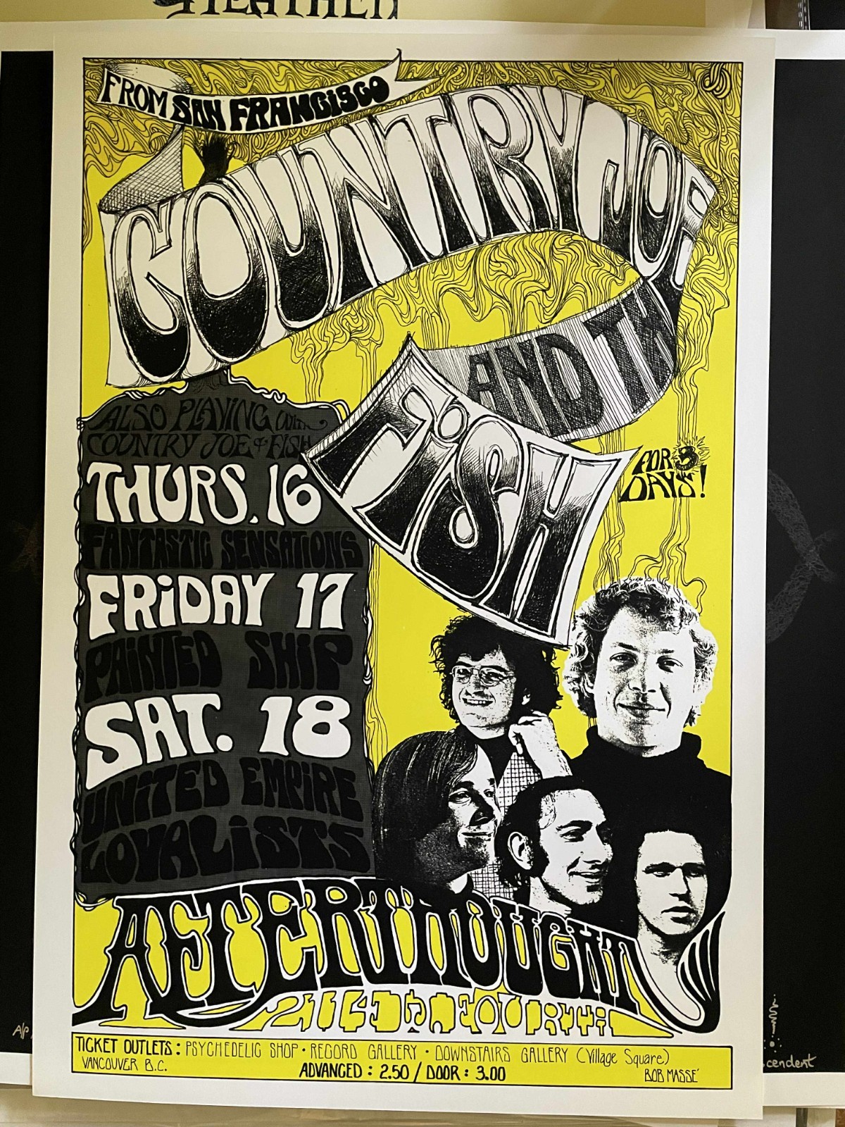 Country Joe and The Fish Band AFTERTHOUGHT 67 Canada Concert Poster 2nd Printing