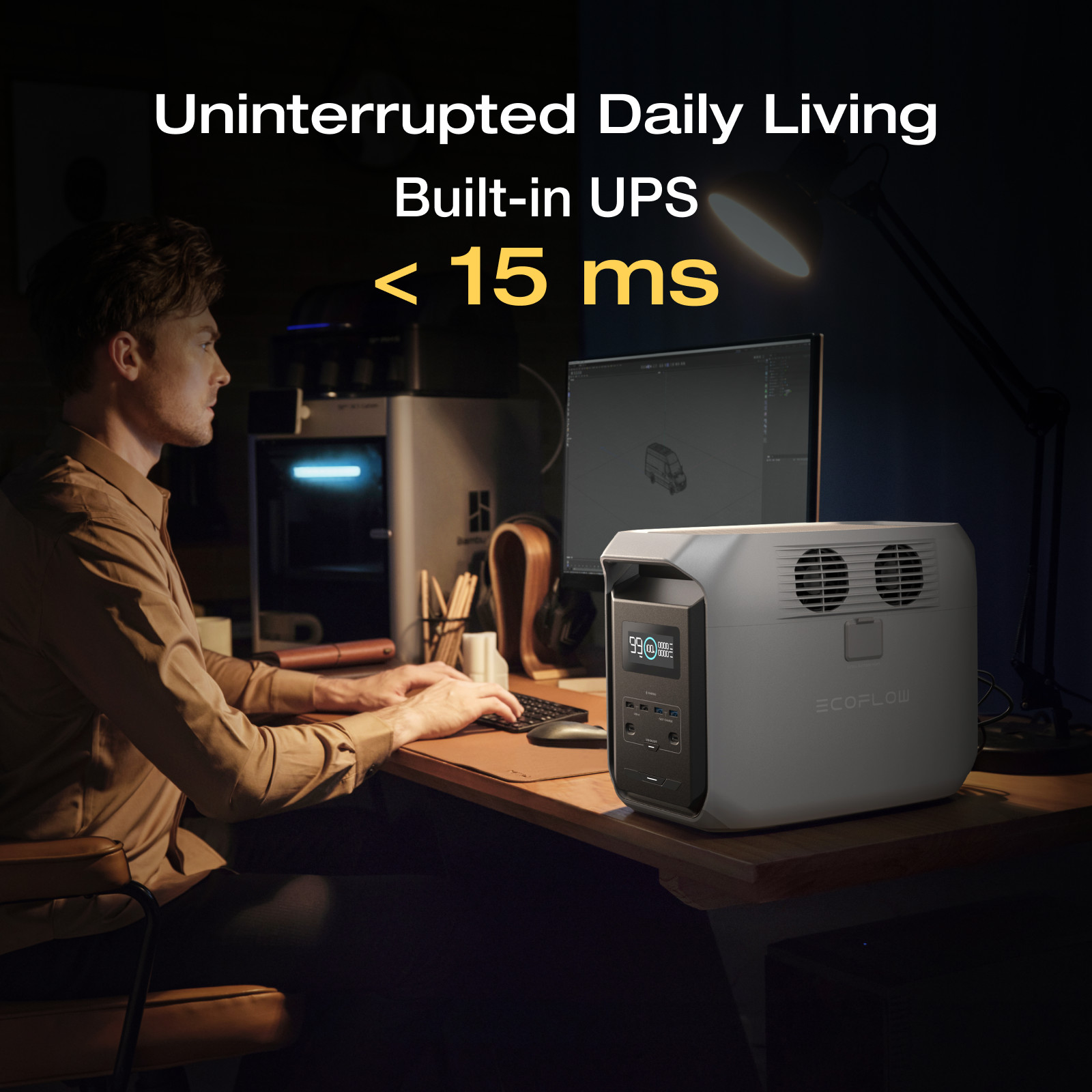 EcoFlow DELTA 3 1500 1536Wh LiFePO4 Generator Portable Power Station Refurbished