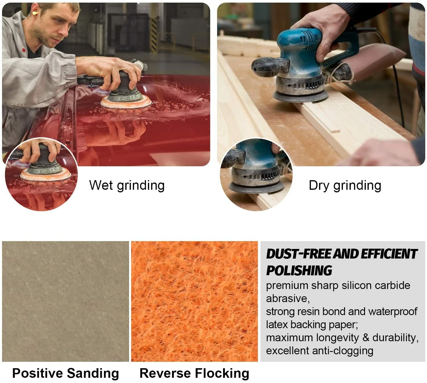 5 Inch 400-10000 Grit Sanding Discs Hook Loop Orbital Sander Paper,Interface Pad