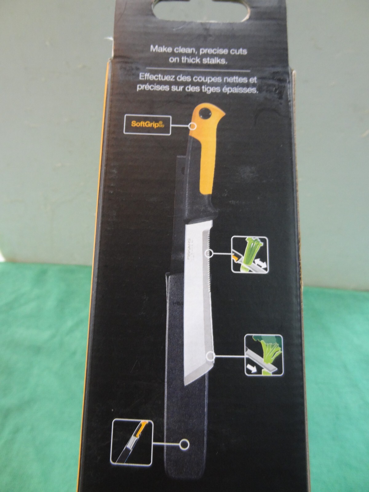 NEW Fiskars Orange/Black Food Gardening Harvesting Knife, Includes Sheath 340150