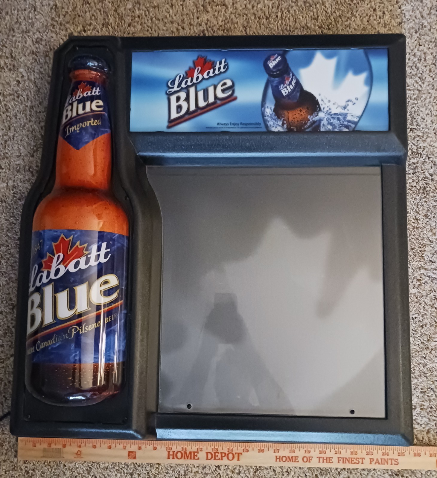 Vintage 27×26 Lighted Labatt Blue Beer Bar Pub Sign Man Cave