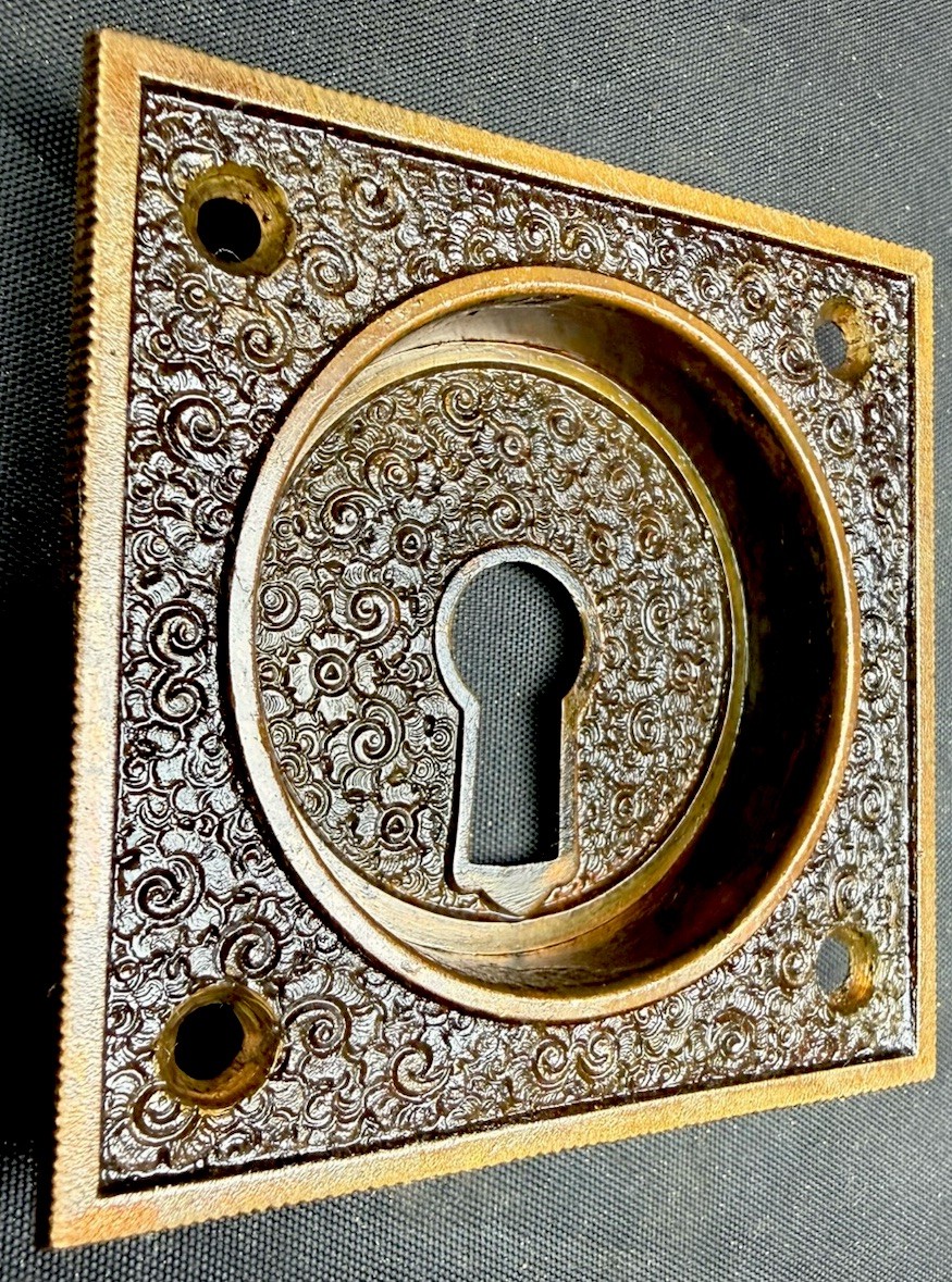 Russell and Erwin Amarat Damascene Victorian Pocket Door Sliding Door Set Square