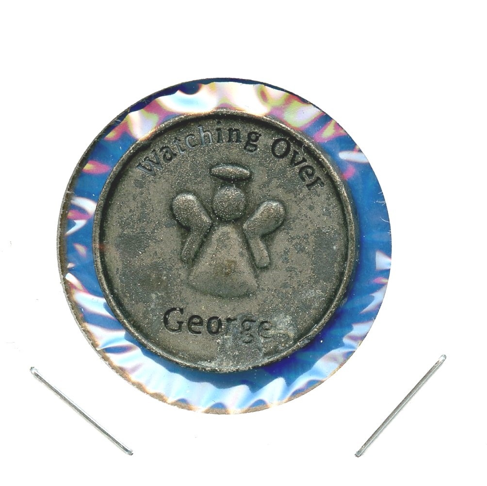Guardian Angel George Watching Over You Protection Coin 1" Vintage Token