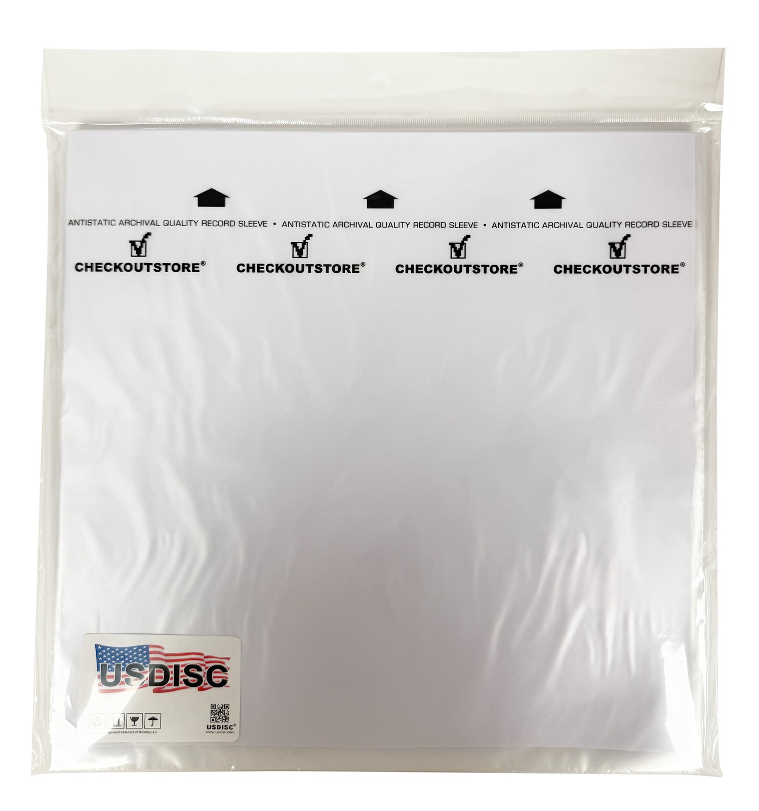 USDISC Record Inner Sleeves 12", LP, HDPE, Square Corners (White) Lot