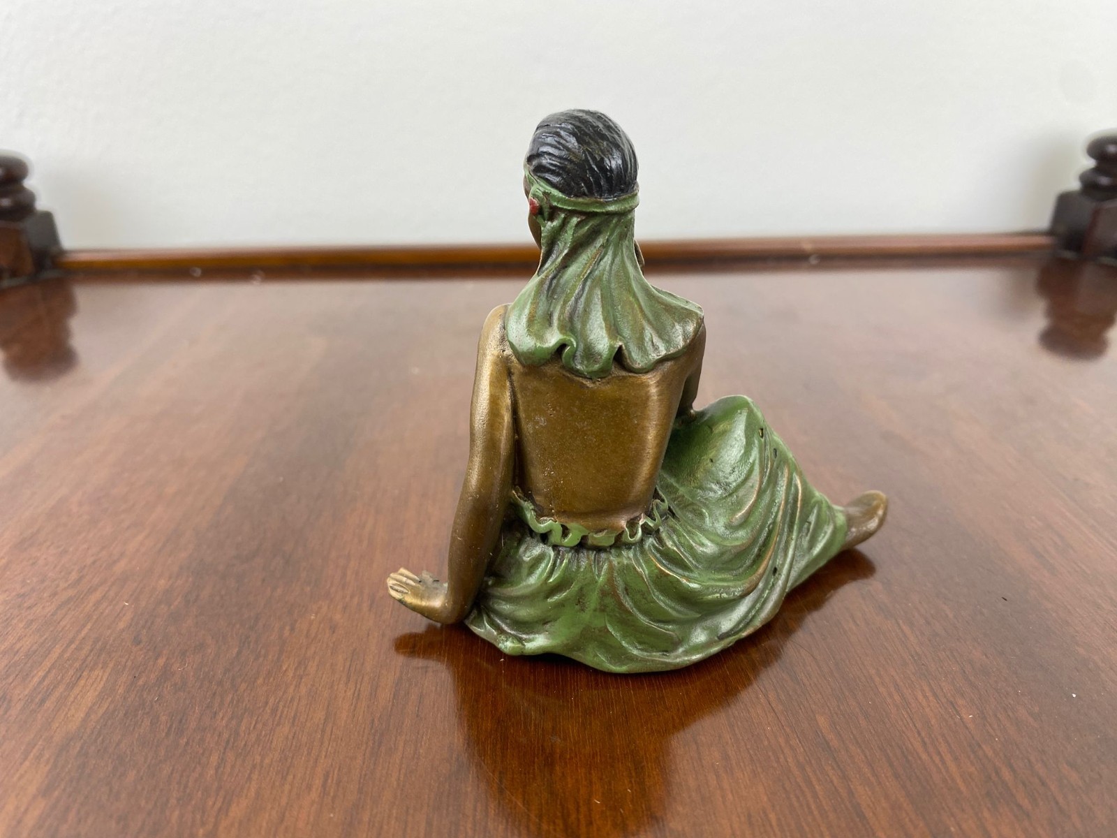 Bronze sculpture semi-naked woman Viennese style after Franz Bergman