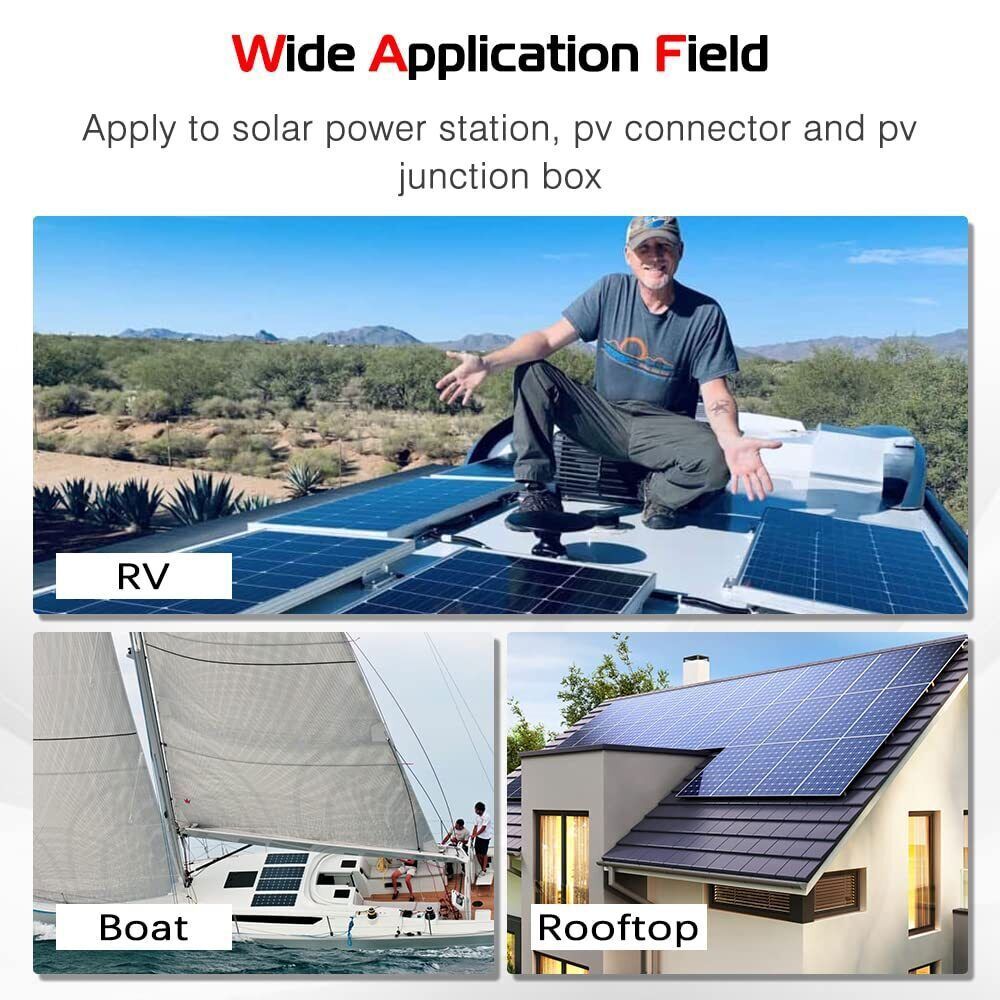 10 AWG Solar Panel Extension Cable PV Wire Solar Connector Pair Black & Red 6mm²