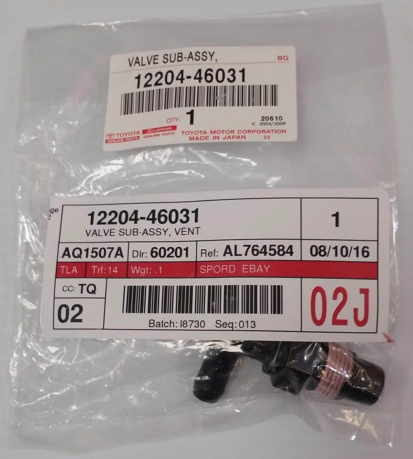 LEXUS OEM FACTORY PCV VALVE 2002-2005 IS300 12204-46031