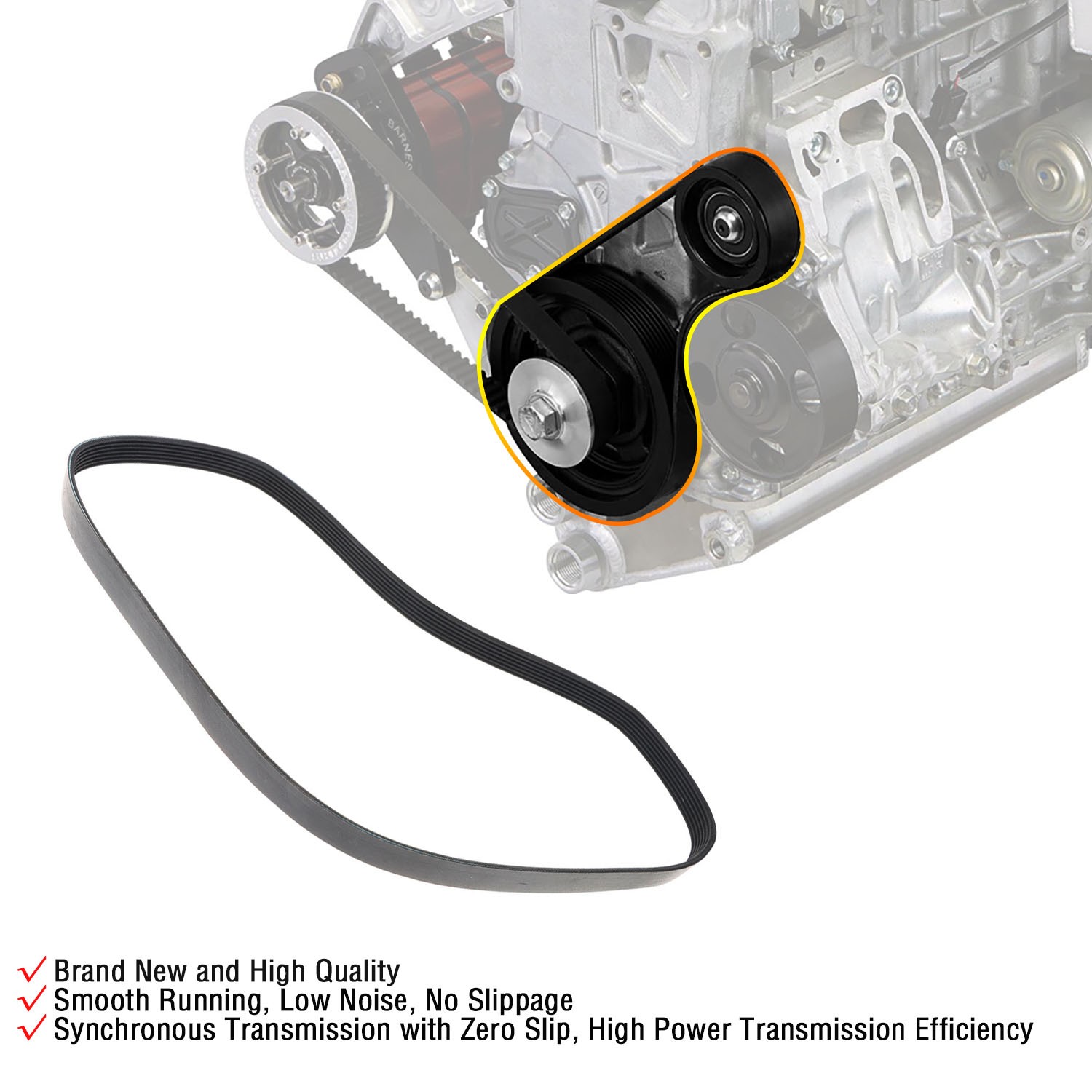 Accessory Drive Belt Serpentine Belt for 2019-2024 Dodge Ram 1500 5281957AA