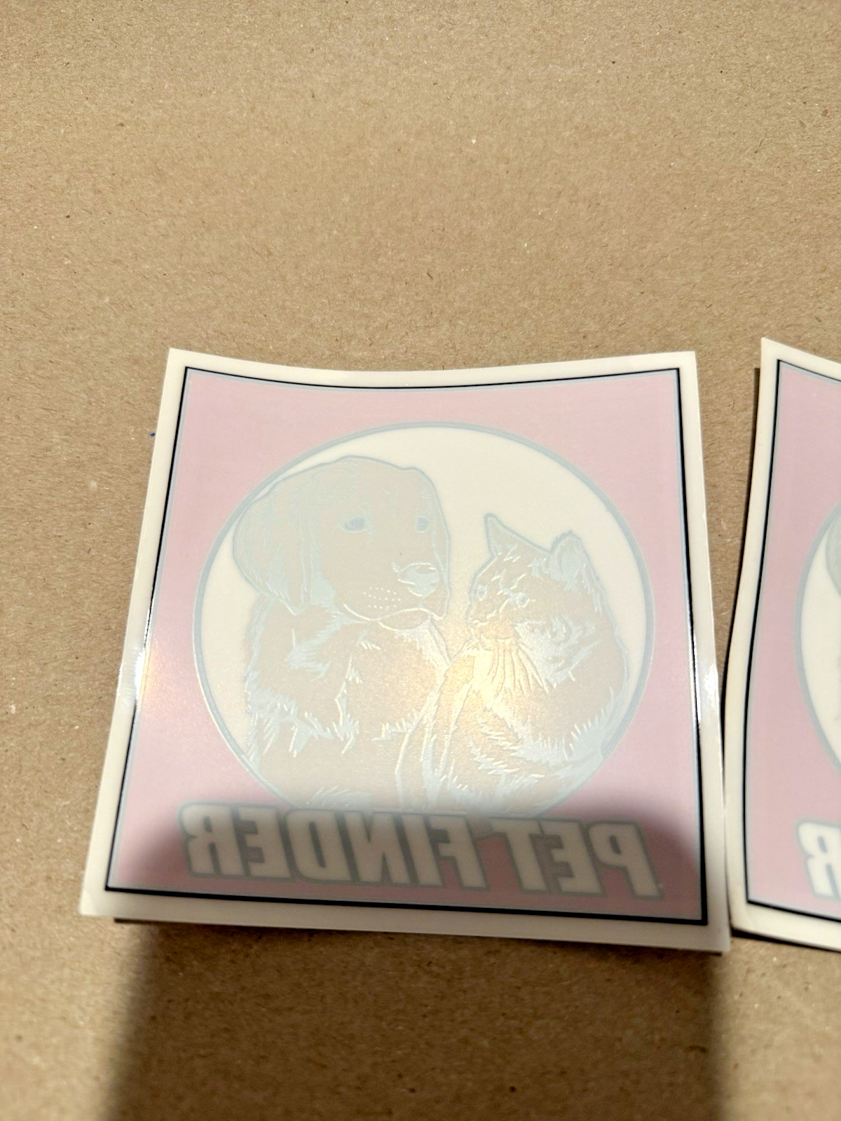 (Two Pack) PET FINDER Window Decals - 90s Vintage Reflective Pet Finder