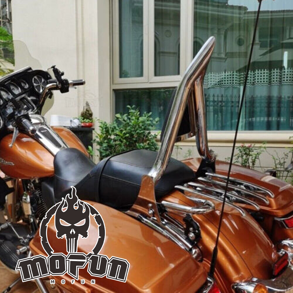 27" Tall Sissy Bar Backrest w/Rack for Harley Road King Street Glide 2009-2025