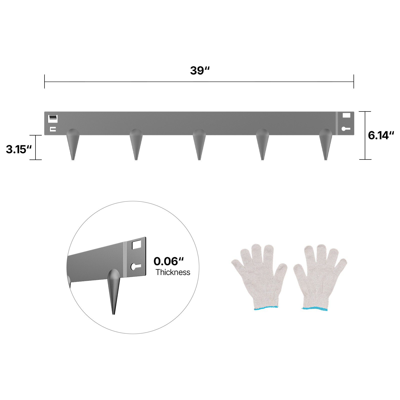 Steel Landscape Edging 5 Packs 39 x 3in Rust-Resistant Edging Border Dark